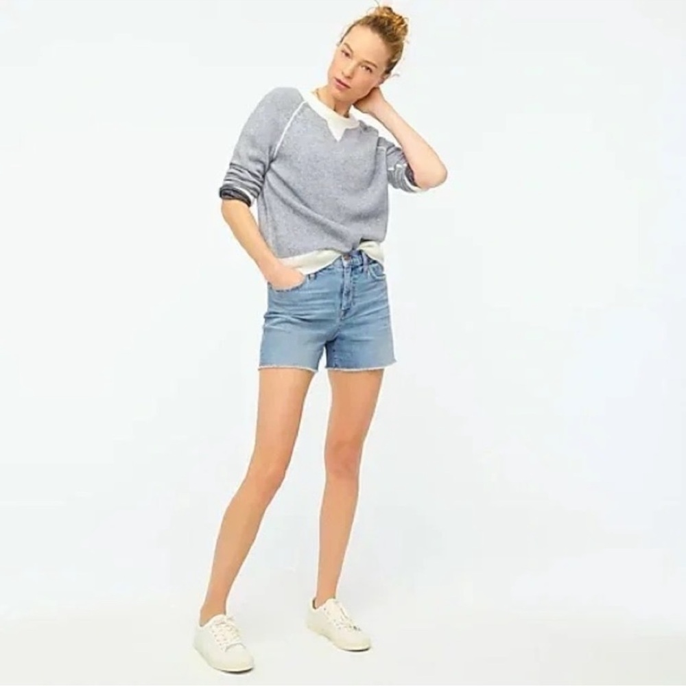J CREW Lookout High Rise Denim Shorts Raw Hem